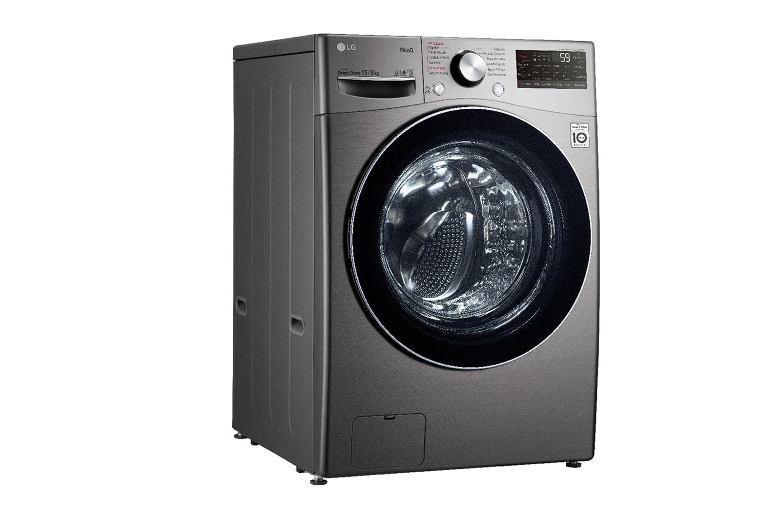 LG Lavadora Secadora 15Kg/8Kg con AIDD™, Right side door open view, WD15EGNTSPG