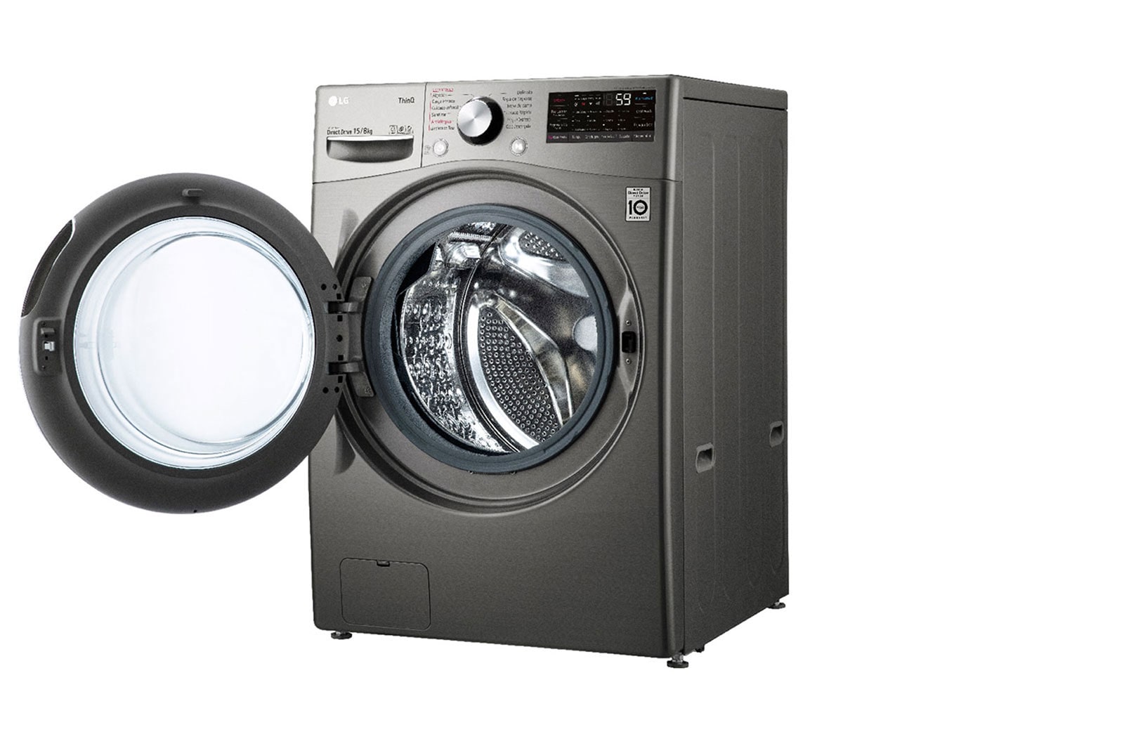LG Lavadora Secadora 15Kg/8Kg con AIDD™, Side view, WD15EGNTSPG