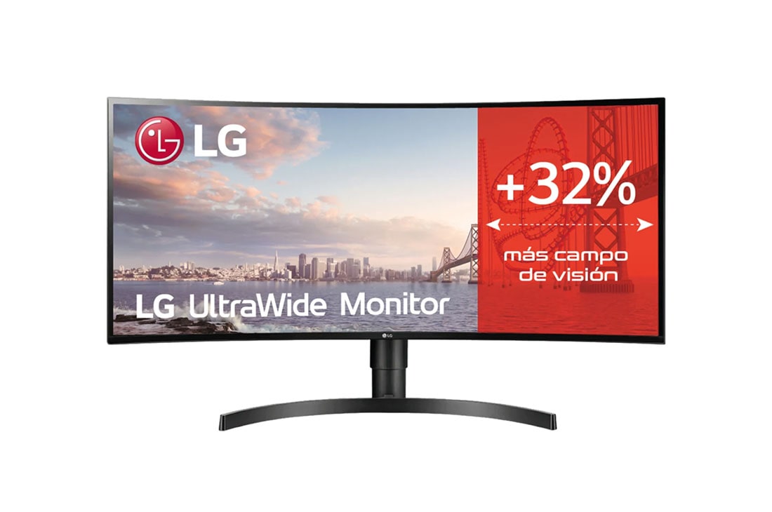 LG Monitor Ultrapanoramico 21:9 LG UltraWide (Panel IPS: 3440x1440, 300cd/m², 1000:1, sRGB >99%, curvo); diag. 86,72; entr.: DPx1, HDMIx2, USB-Ax3; HDR10; Ajust. en altura e inclinación., 34WL85C-B