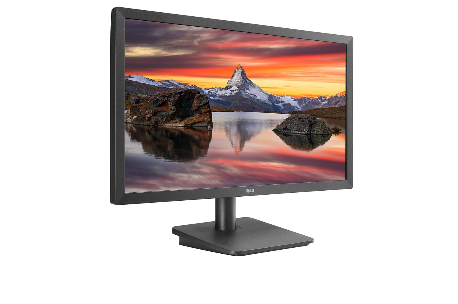 LG 22MP410-B - Monitor LG Full HD (Panel VA: 1920 x 1080, AMD FreeSync™, 16:9, 250cd/m², 3000:1, NTSC 72%, 5ms (GtG)); Dynamic Action Sync, Black Stabilizer, Crosshair. Diseño prácticamente sin bordes y ajustable en inclinación., vista de perspectiva, 22MP410-B
