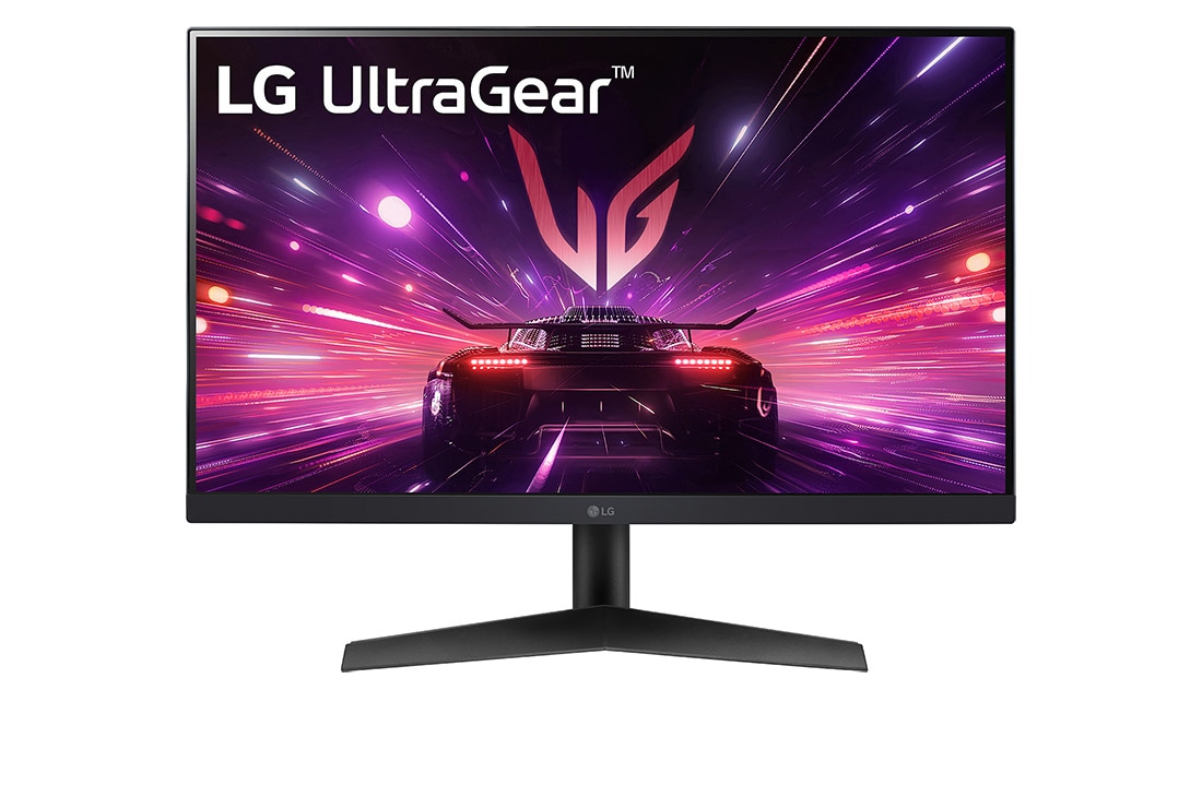 LG Monitor gaming UltraGear™ Full HD IPS de 24” | 180 Hz, IPS 1 ms (GtG), HDR10, Front view, 24GS60F-B