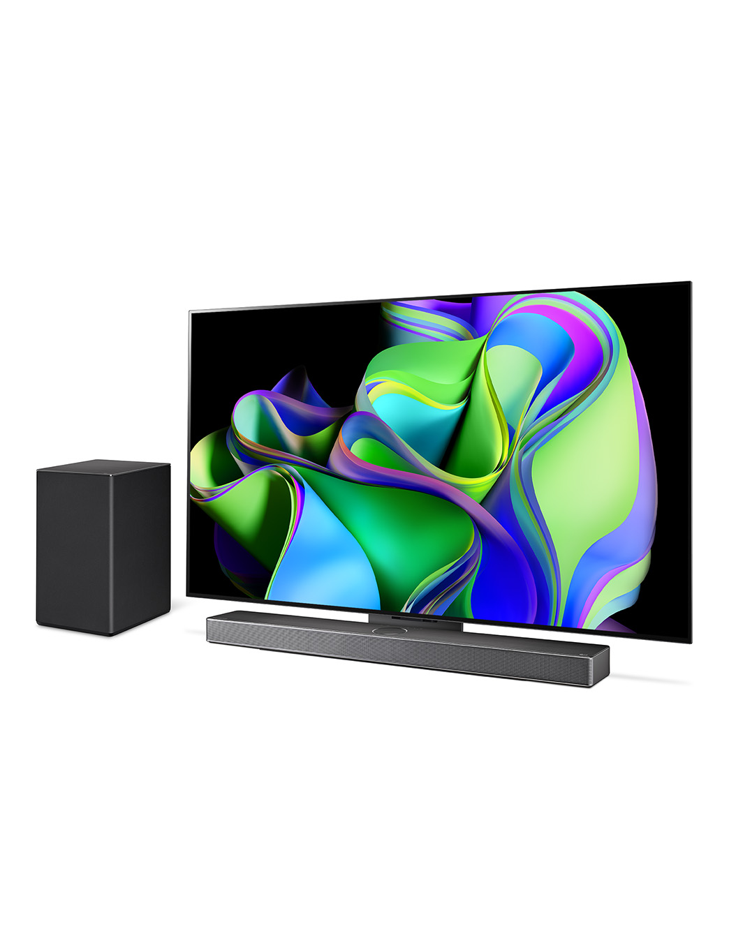 LG OLED Evo C3 4K ThinQ AI 65'', Vista lateral orientada hacia la izquierda., OLED65C3PSA