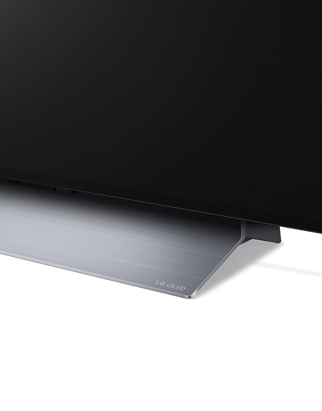 LG OLED Evo C3 4K ThinQ AI 65'', Primer plano de la base., OLED65C3PSA