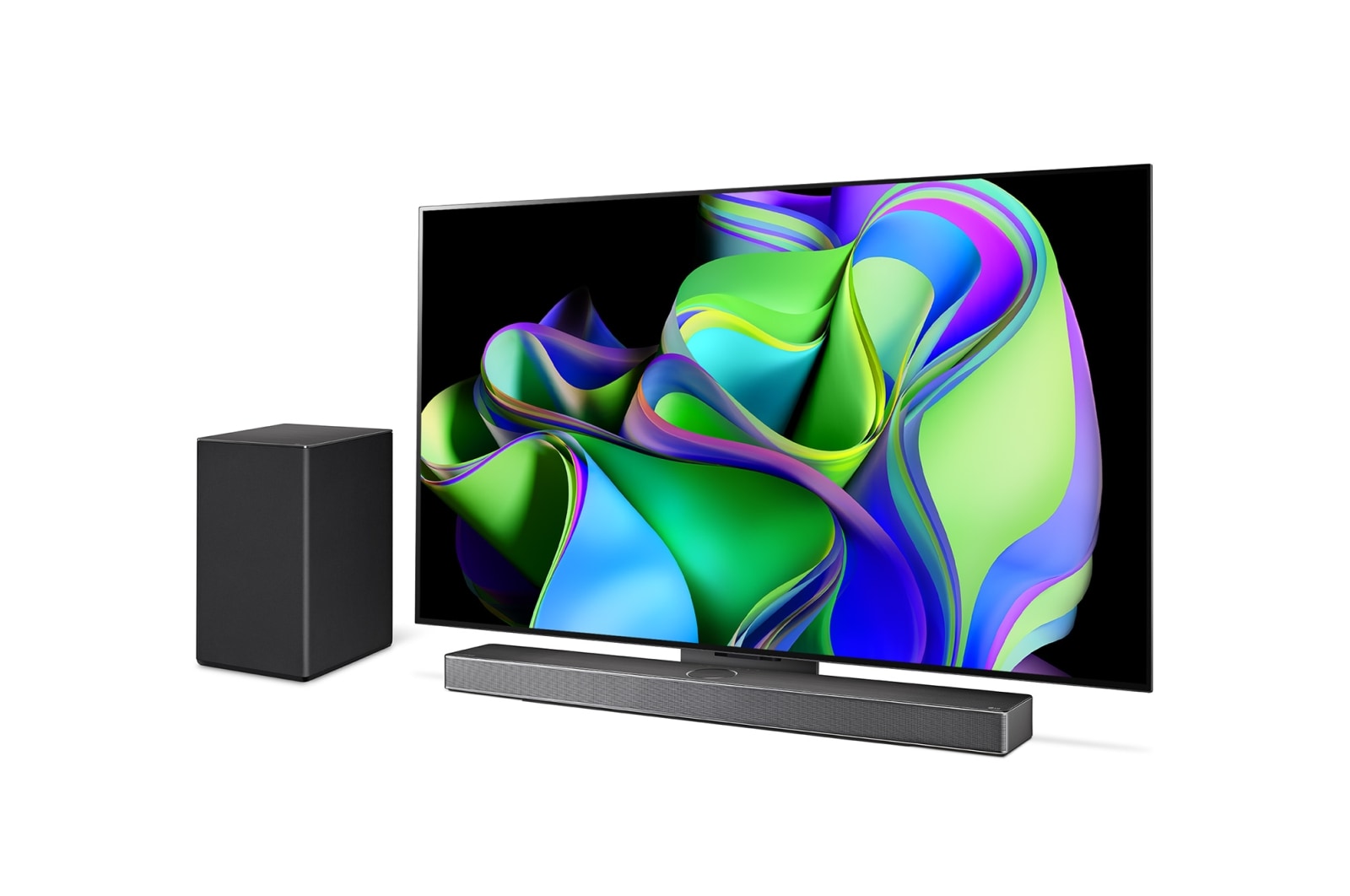 LG OLED Evo C3 4K ThinQ AI 65'', Vista lateral orientada hacia la izquierda., OLED65C3PSA