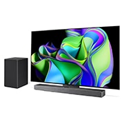 LG OLED Evo C3 4K ThinQ AI 65'', Vista lateral orientada hacia la izquierda., OLED65C3PSA, thumbnail 15