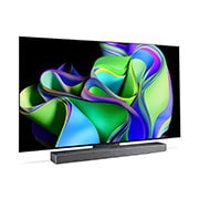 LG OLED Evo C3 4K ThinQ AI 65'', Vista lateral derecha ligeramente inclinada., OLED65C3PSA, thumbnail 15
