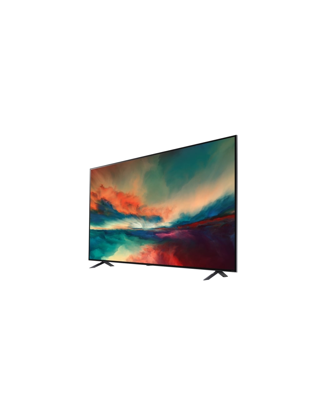 LG QNED MINILED 4K AI ThinQ 86, Vista lateral de 30 grados con imagen de relleno, 86QNED85SRA