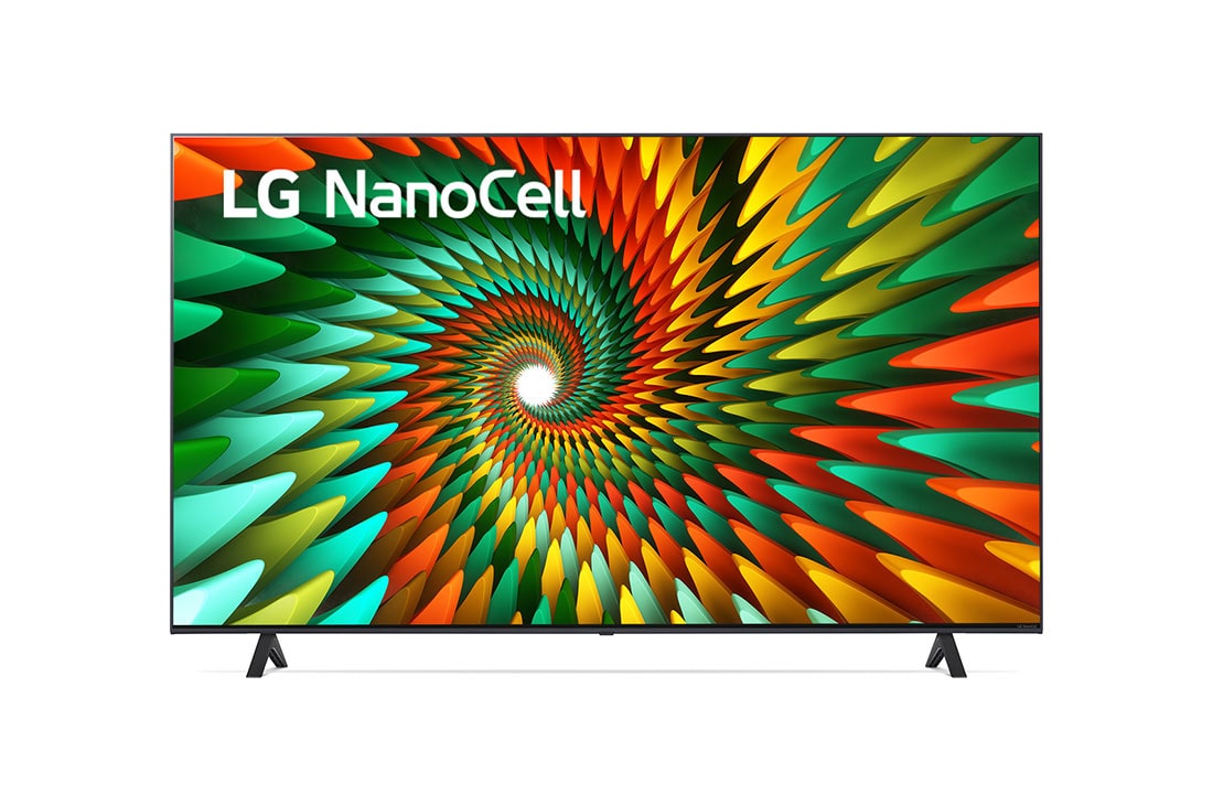 LG NanoCell 4K ThinQ AI 65'', Una vista frontal del televisor LG NanoCell, 65NANO77SRA