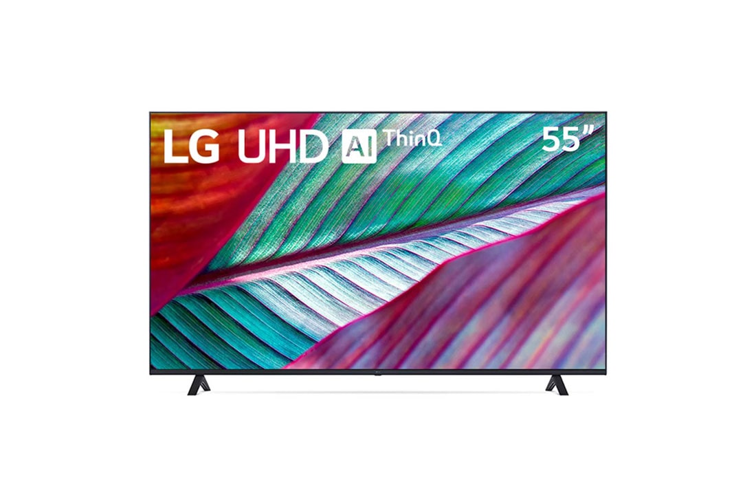 LG UHD 4K AI ThinQ 55'', Una vista frontal del televisor LG UHD, 55UR8750PSA