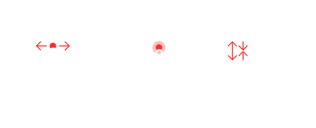 Cómo navegar por la sala de exposición virtual de LG, Izquierda y derecha , Elige y Mueve , Acerca y aleja 