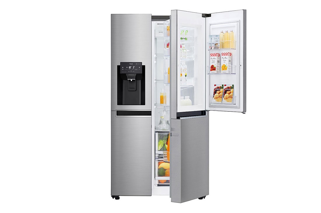 LG Side-by-Side mit mit Eis-, Crushed Ice- und Wasserspender | Total No  Frost | Kein Festwasseranschluss | 627 L Kapazität | LG Österreich