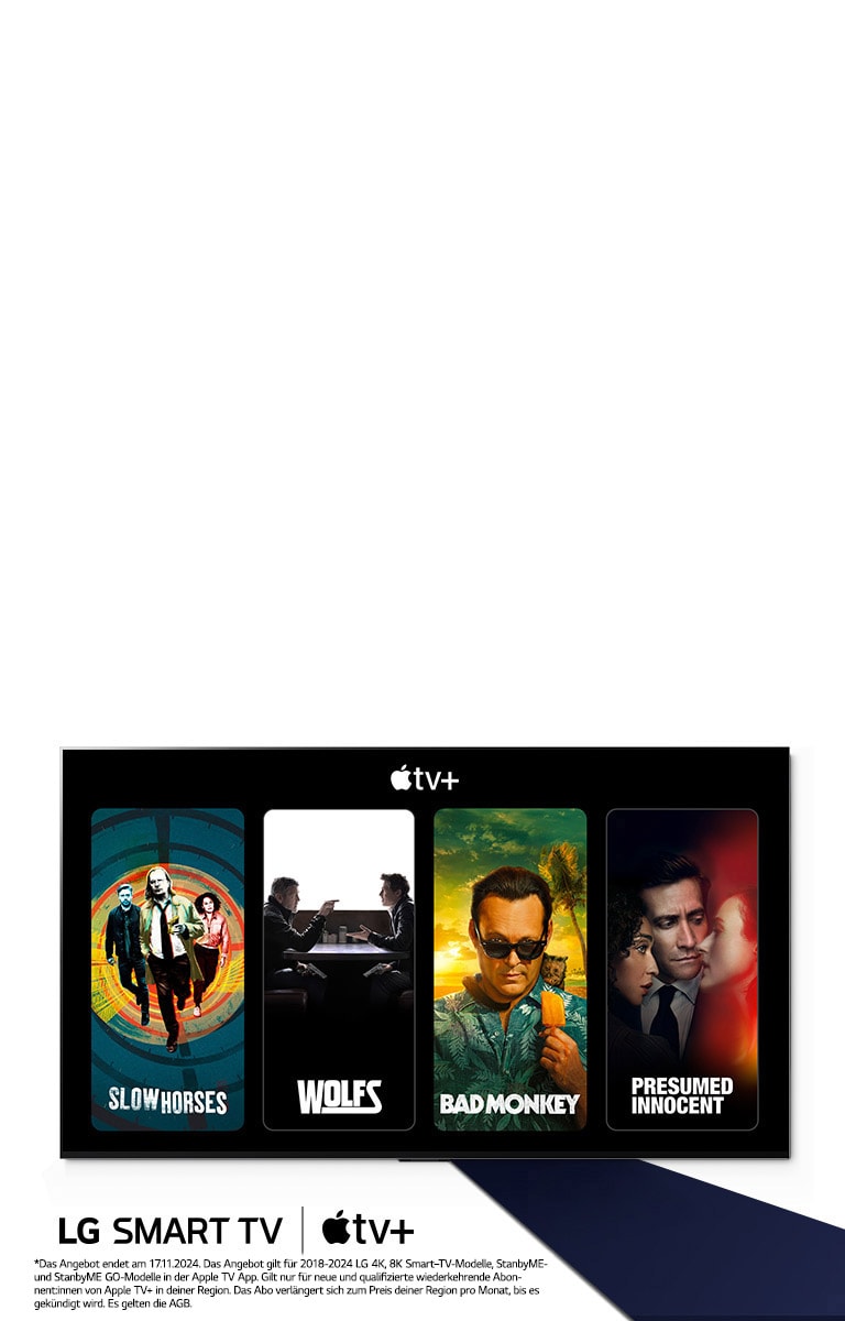 Bild des Titels „Apple TV“ auf einem LG TV