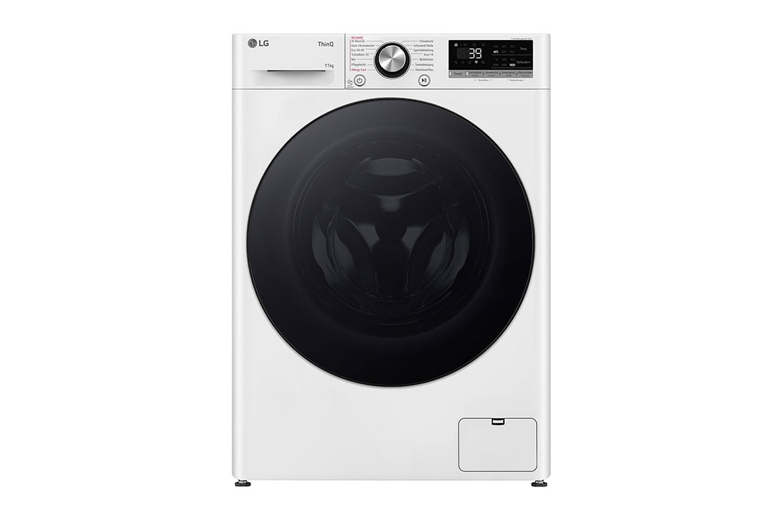 LG Waschmaschine | 11 kg Kapazität | 1560 U./Min. | Weiß | Bullaugenring: schwarz | F6WR701Y, front, F6WR701Y