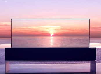 LG SIGNATURE OLED TV R - Lifestyle with Rollable OLED TV