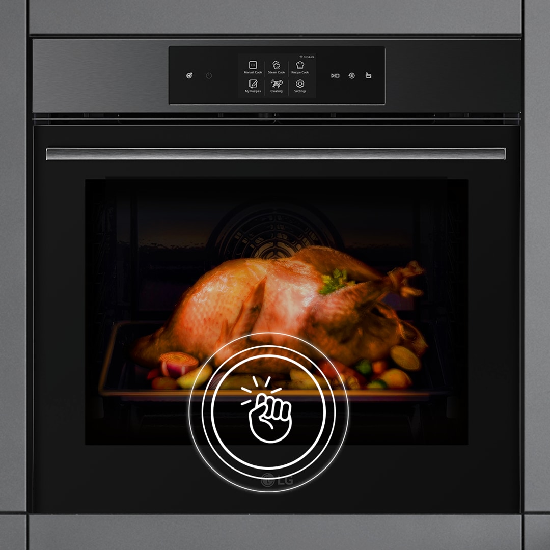 It's an animation that lights up when you tap on the oven door.