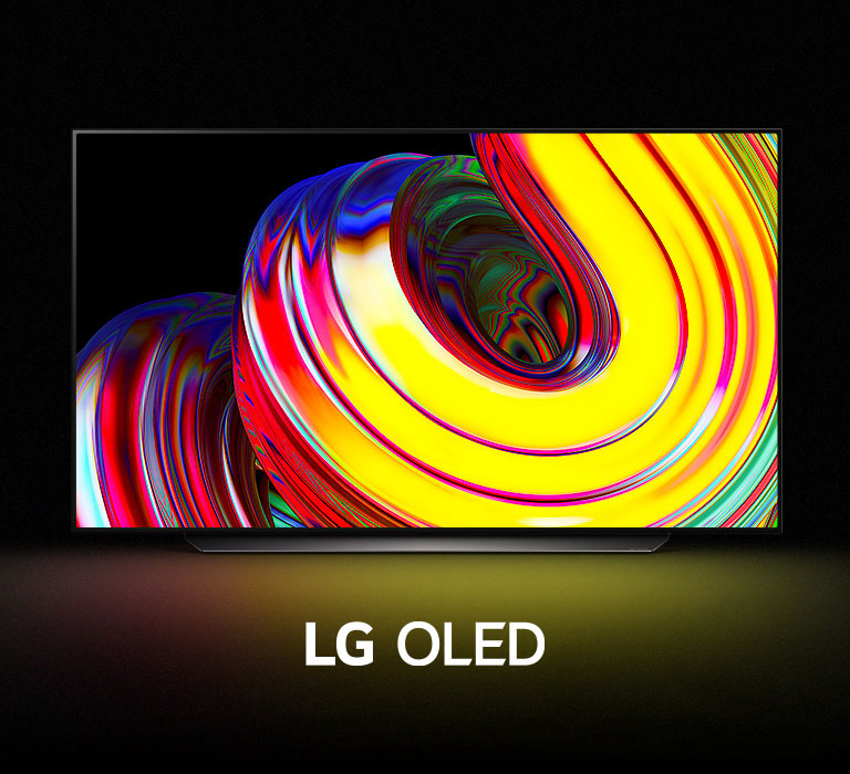 An abstract display of colorful flowers is shown on LG OLED.