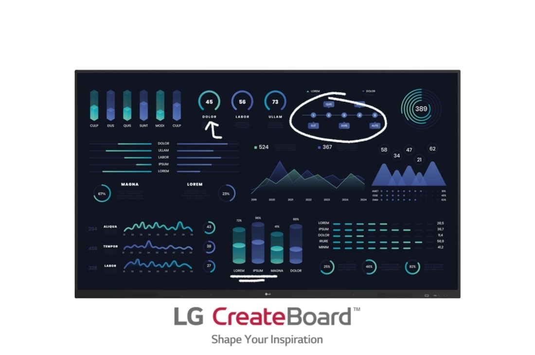 LG CreateBoard™ - Interactive Whiteboard with Writing Software and Built-in Front Speakers, 86TR3DJ-B, 75TR3DJ-B
