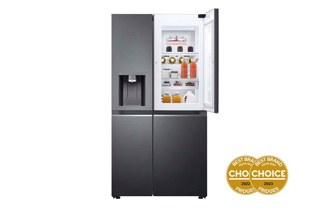 LG 635L Side by Side Fridge with Craft Ice™ , front view, GS-D635MBLC