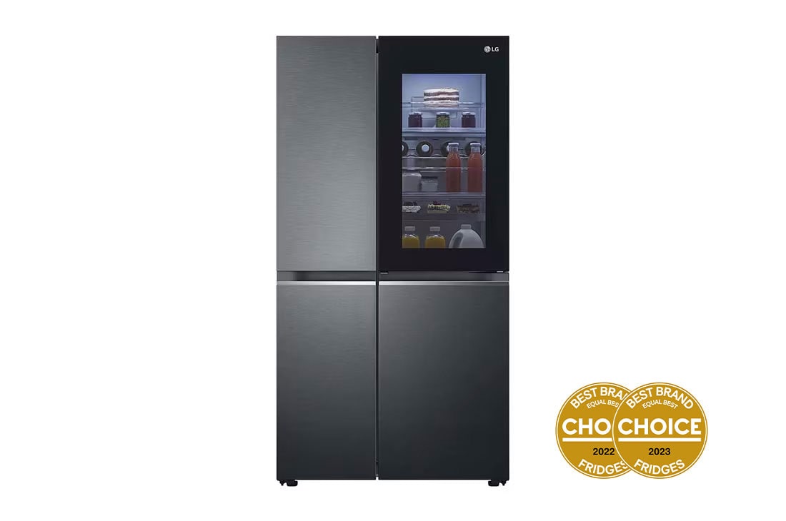 LG 655L Side by Side Fridge with Instaview Door-in-Door®  , Front view, GS-VB655MBL
