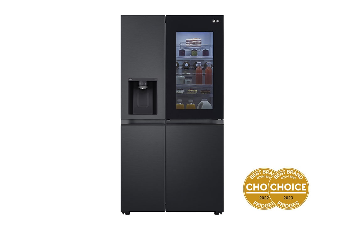 LG 635L Side by Side Fridge with Craft Ice™ , Front View, GS-V600MBLC