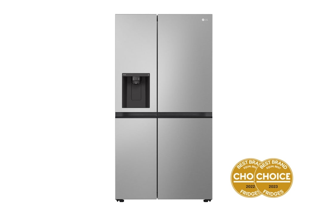 LG 635L Side by Side Fridge with Non-Plumbed Ice & Water Dispenser, GS-N600PL, GS-N600PL