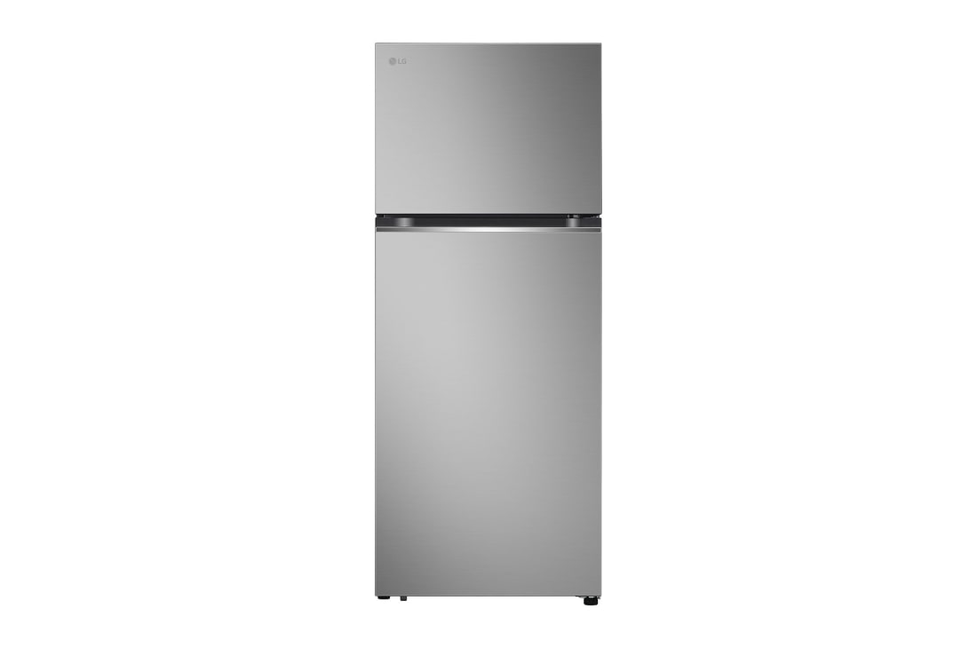 LG 395L Top Mount Fridge in Stainless Finish, Front, GT-6S