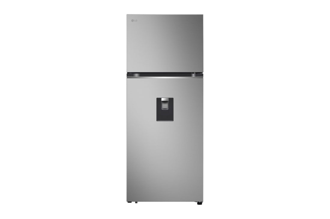 LG 394L Top Mount Fridge with Water Dispenser in Stainless Finish, Front, GT-W6S