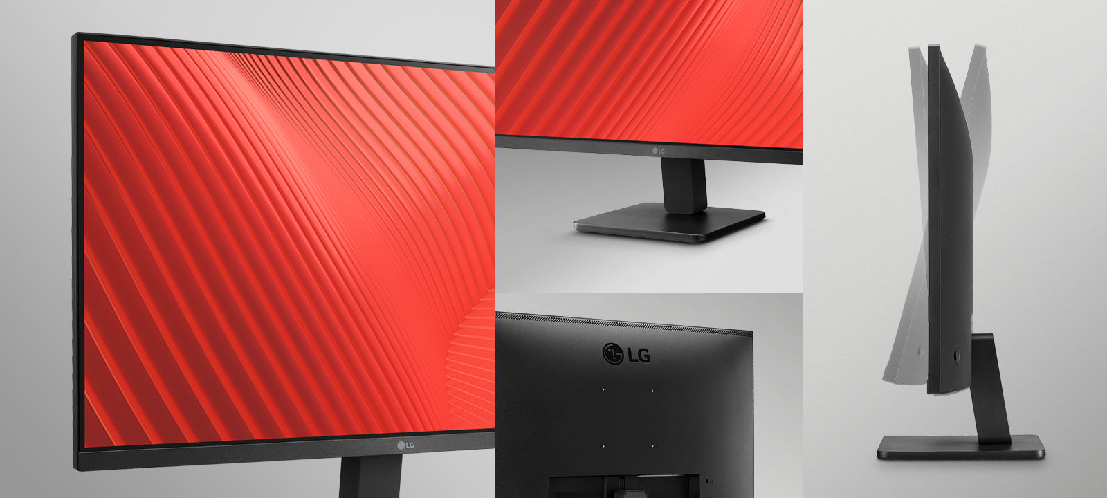 This display has a slim bezel on three sides, and the monitor offering tilt adjustment.