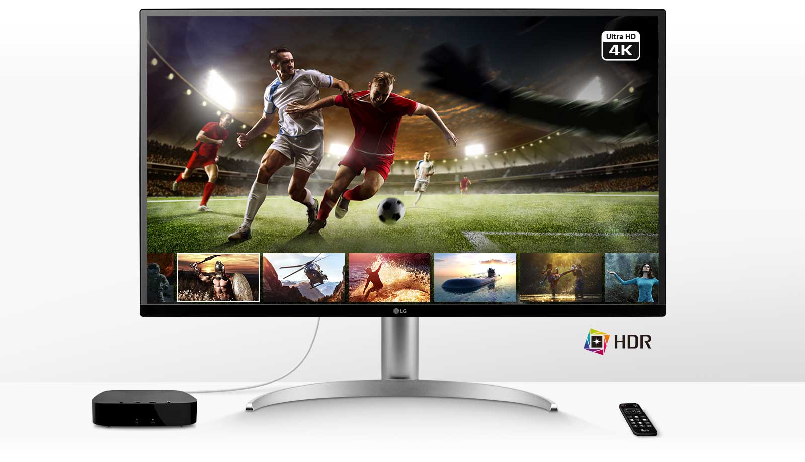 The monitor enabling users to enjoy 4K and HDR Contents.