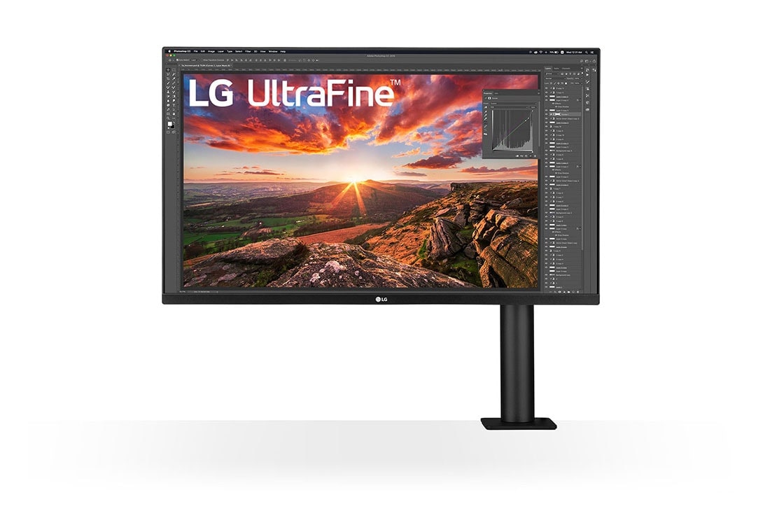 LG 31.5” Ergo IPS UHD 4K UltraFine™ Monitor (3840x2160) with Ergonomic Stand & C-Clamp, USB Type-C™, DCI-P3 95%(Typ.), HDR10 and AMD FreeSync™, 32BN88U-B
