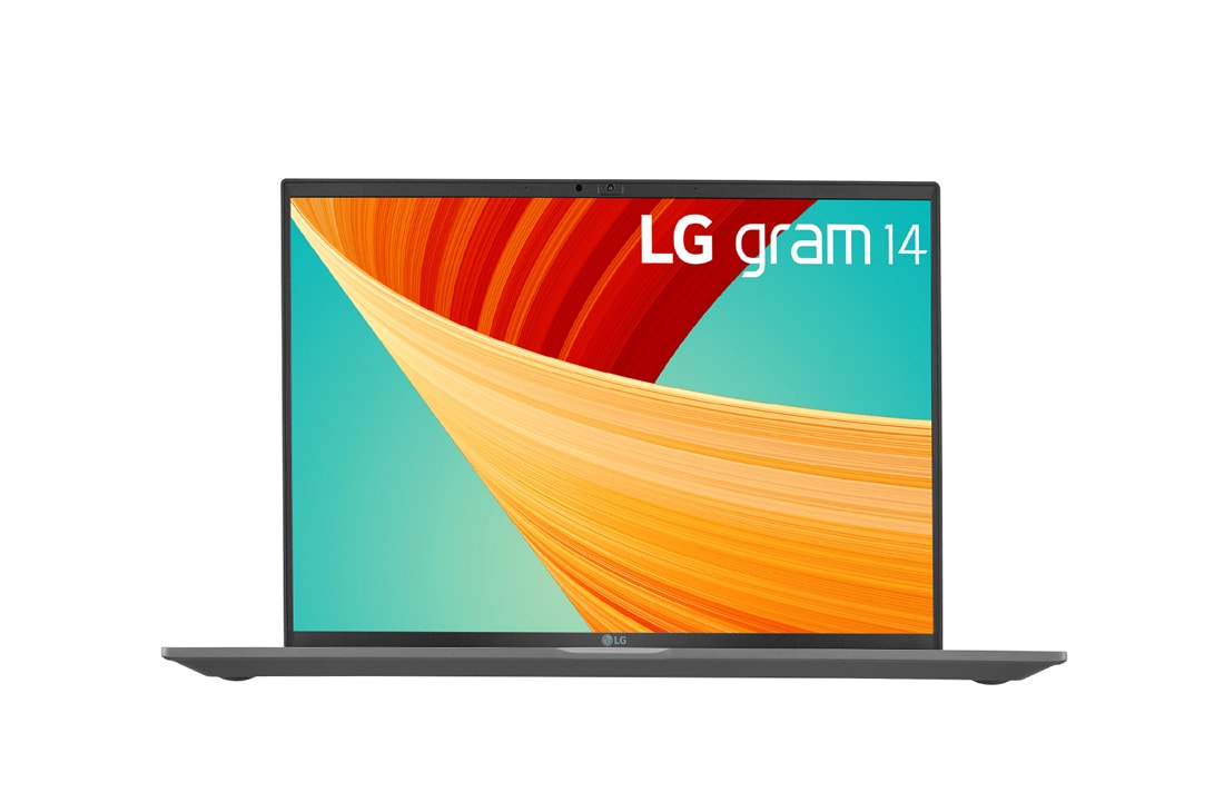 LG gram 14'' Ultra-lightweight with 16:10 IPS Anti glare Display and Intel® Evo 13th Gen. processor Windows 11 Home, Front view, 14Z90R-G.AA75A