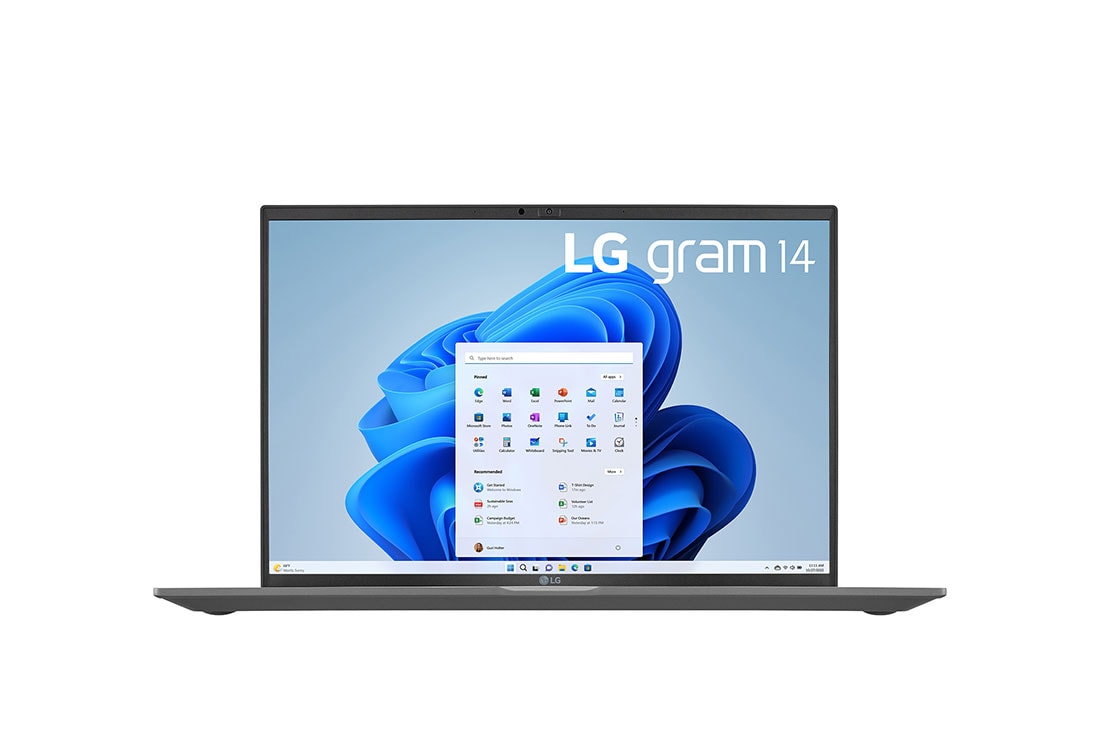 LG gram 14'' Ultra-lightweight with 16:10 IPS Anti glare Display and Intel® Evo 13th Gen. Processors, Front view, 14Z90R-G.AP55A