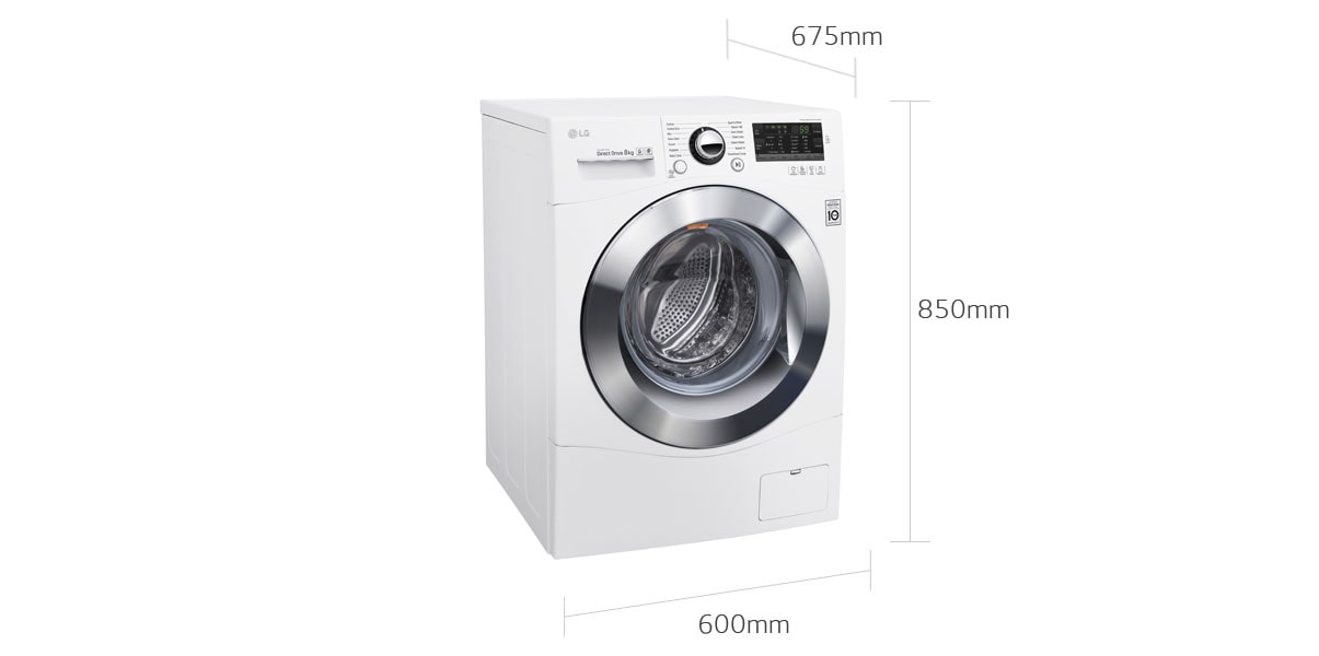 lg 8kg front load washing machine dimensions