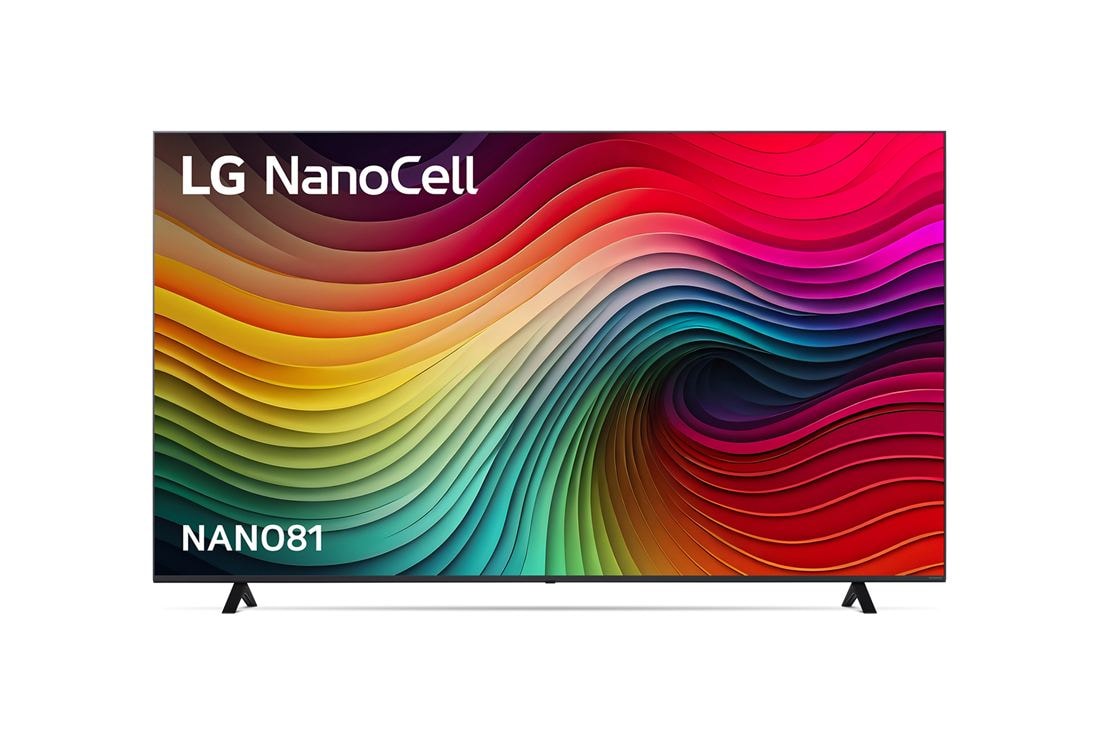 LG 75 Inch LG NanoCell NANO81 4K Smart TV, front view, 75NANO81TSA