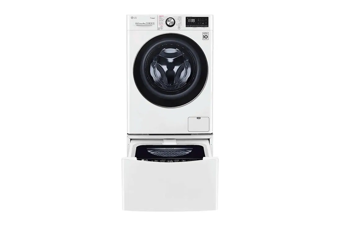 LG 11kg Total Washing Load TWINWash® System including LG MiniWasher, WV9-1409W-WTP20WY