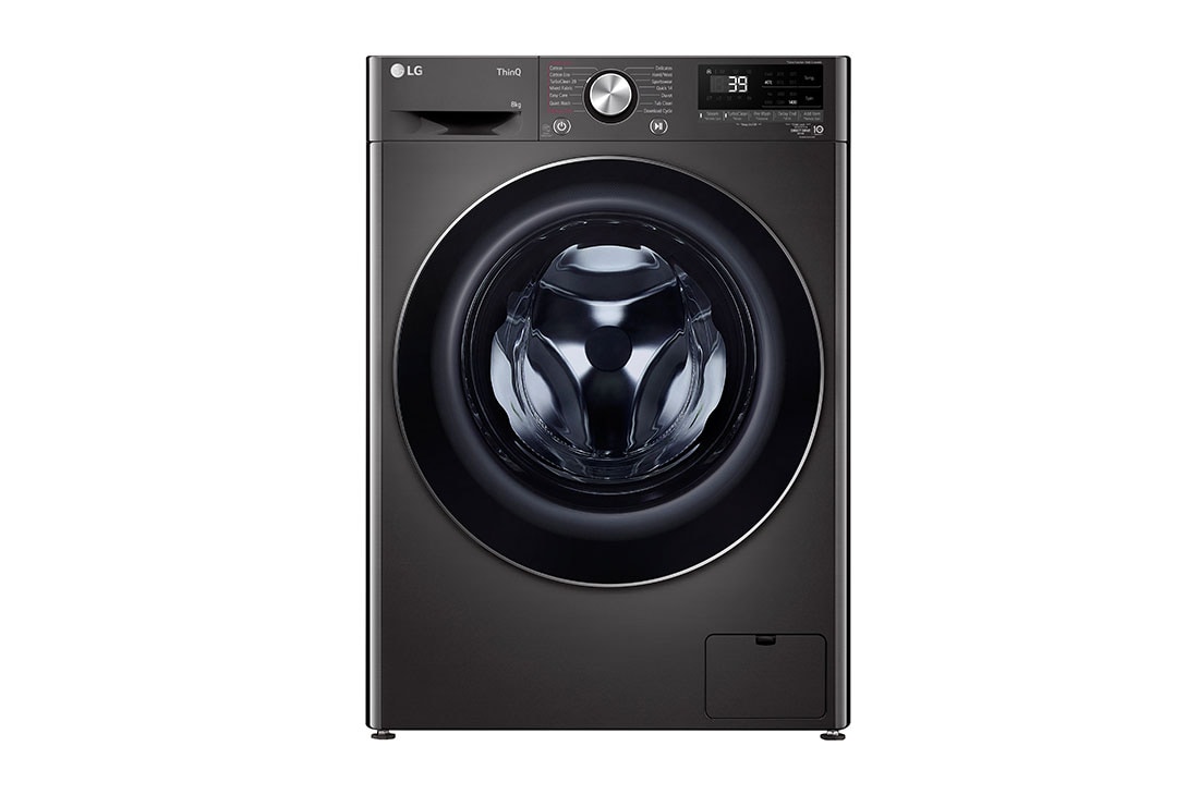 LG 8kg Series 9 Front Load Washing Machine with Steam+, Front view, WV9-1408B