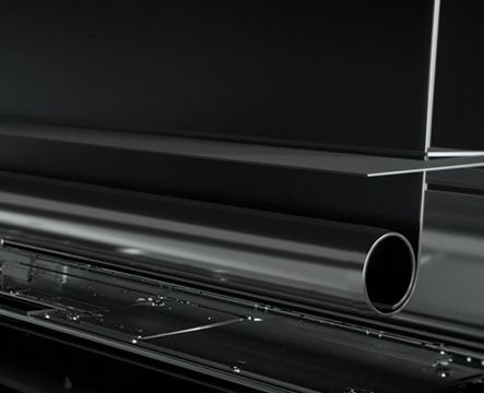 A closeup on the rolling mechanics of a Rollable OLED TV R.