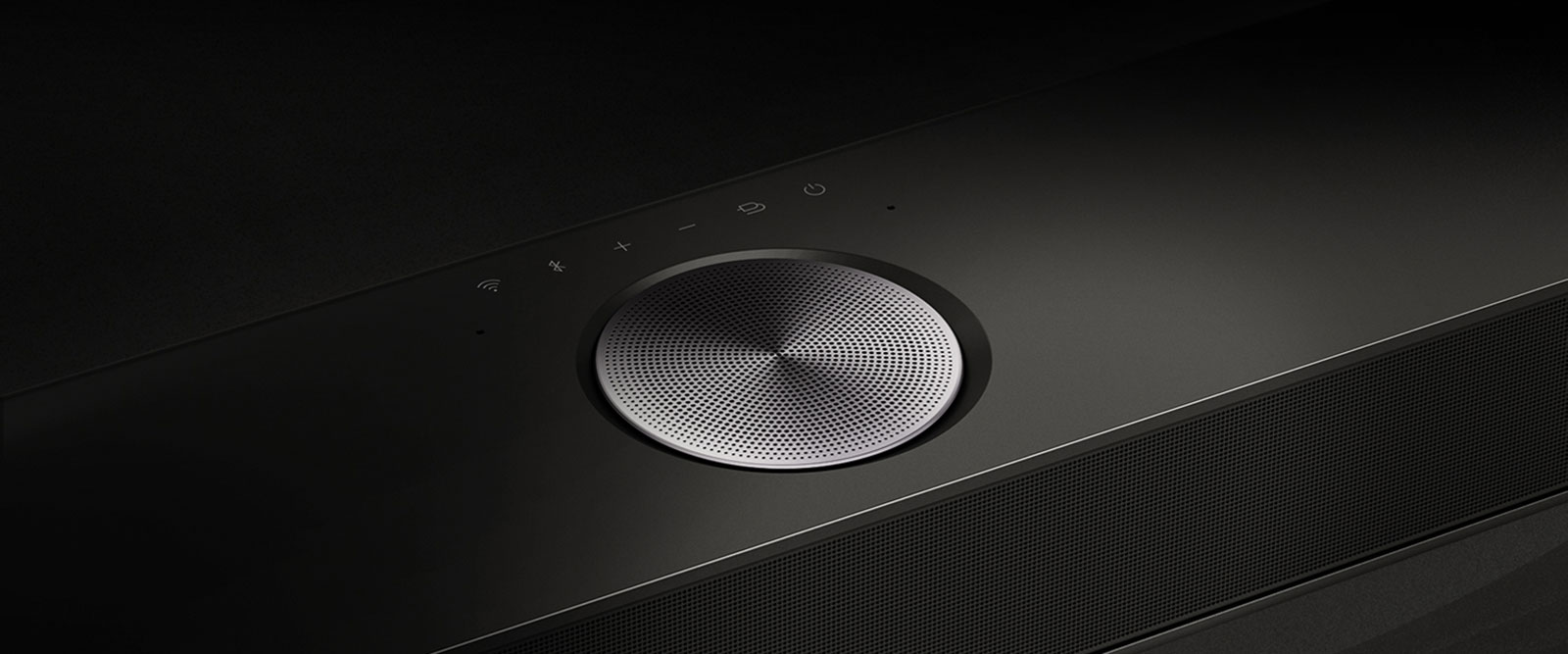 An aerial perspective of the LG Soundbar's Center Up firing speaker.