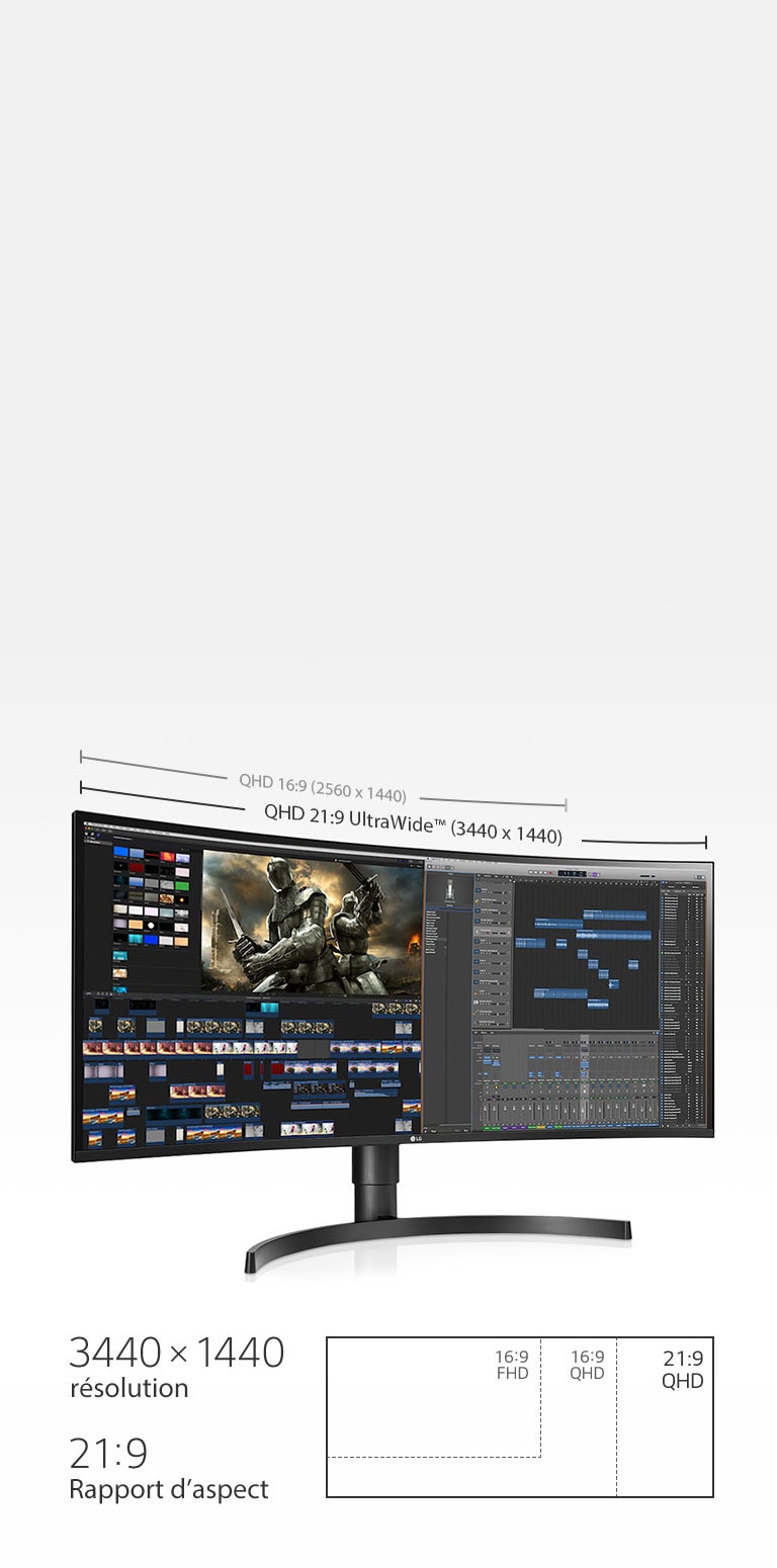LG Moniteur incurvé UltraWide™ QHD (3440 x 1440) IPS 34'' | LG