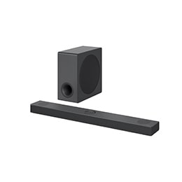 Vista diagonal del conjunto de barras de sonido LG S80QY