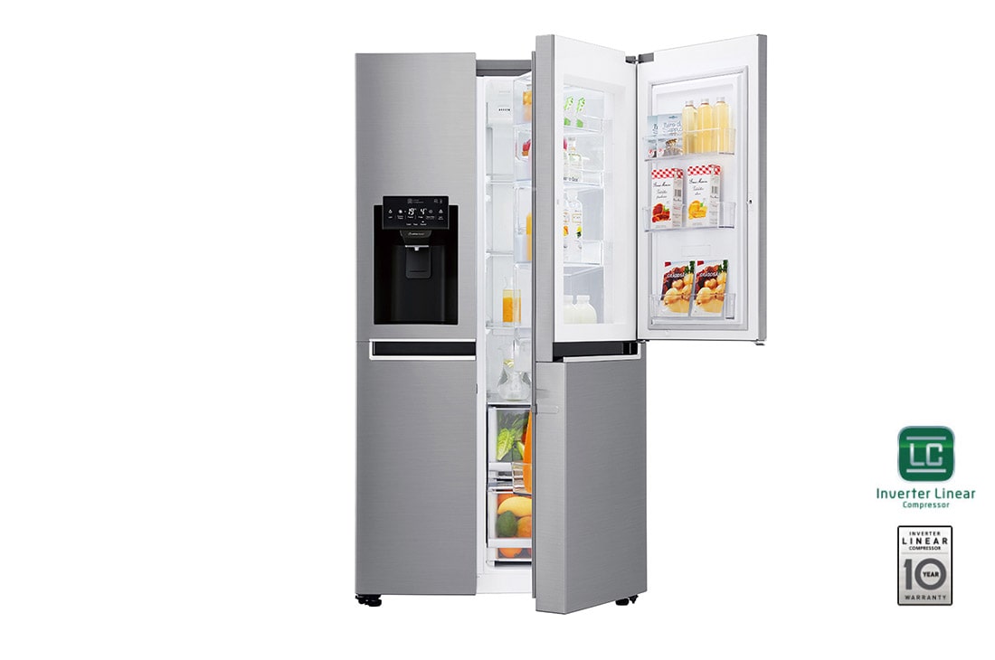 LG 601L capacité | Door-in-Door® | Espace de refroidissement et de congélation supplémentaire  |Total no Frost | Distributeur d'eau et de glaçons | Compresseur Linéare Inverter, GSJ760PZUZ