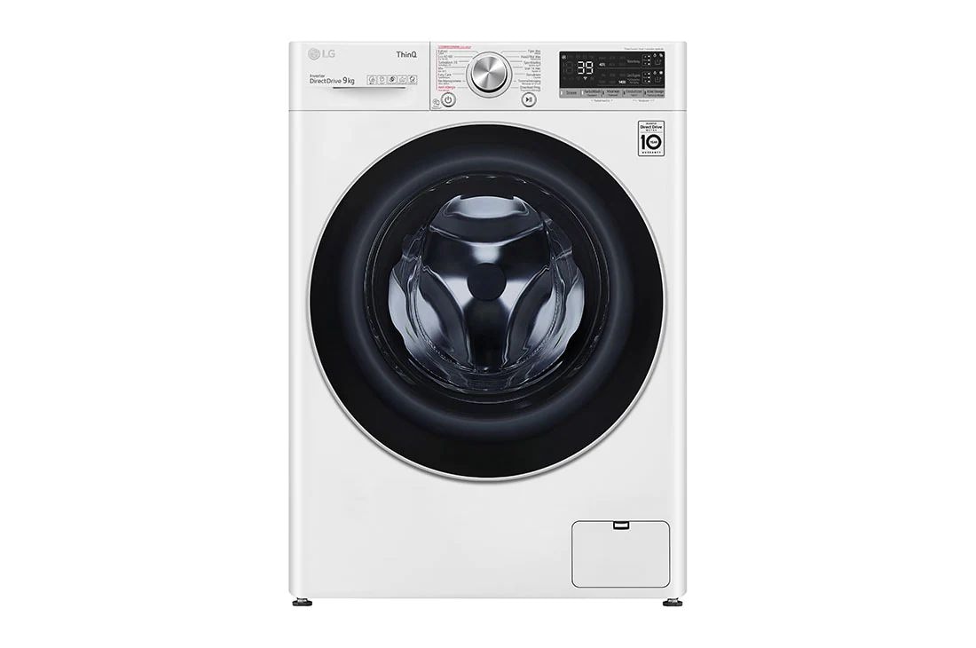 LG Moteur IA DD intelligent reconnaît votre linge | A | 9 kg | TurboWash 39 - Lavage parfait en 39 minutes |  EZDispense™ | Moins d’allergènes grâce à la vapeur, GC3V709S1A, GC3V709S1A