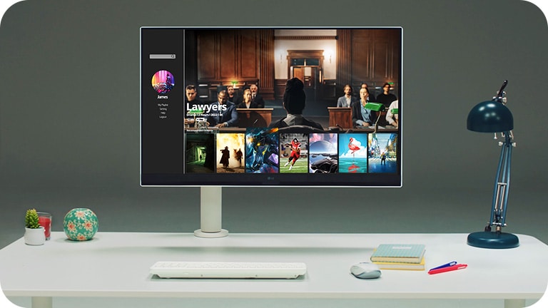 Les moniteurs intelligents LG avec un support ergonomique vous font travailler intelligemment, tout en vous permettant de profiter librement de votre contenu préféré dans le même espace.