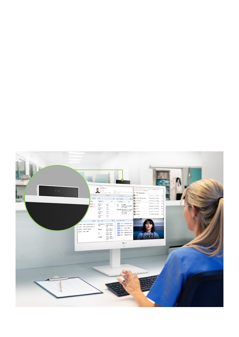 La webcam Full HD intégrée push-pull permet les soins médicaux à distance et les vidéoconférences.