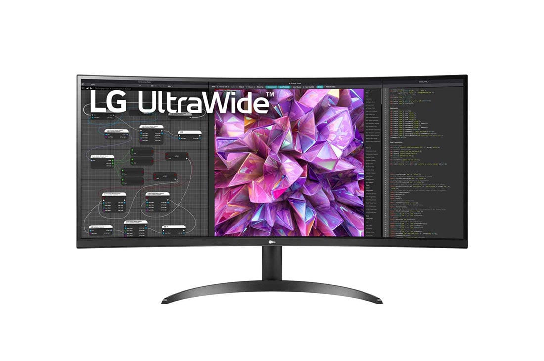 LG Moniteur incurvé UltraWide™ QHD 21:9 de 34 po (3440 x 1440), vue avant, 34WQ60C-B