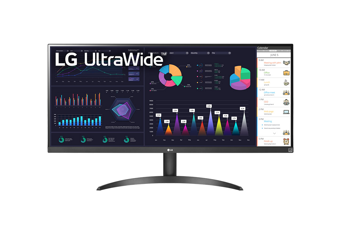 LG Moniteur IPS UltraWide™ Full HD avec AMD FreeSync 21:9 34”, vue avant, 34WQ500-B