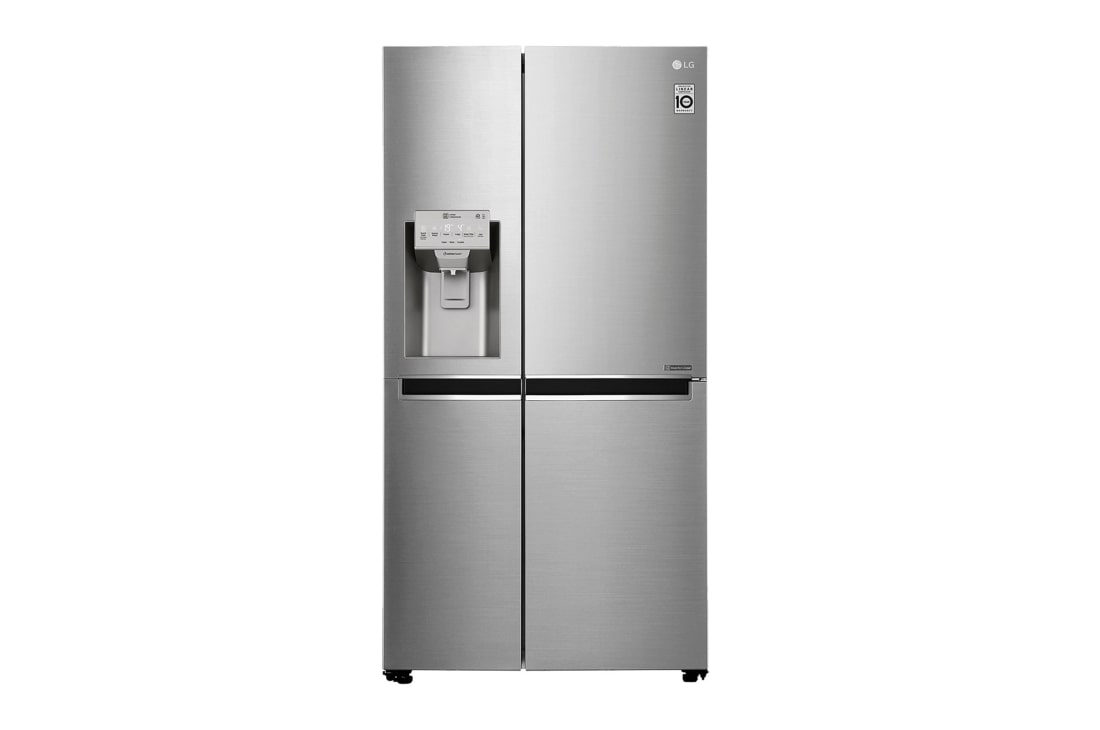 LG Toujours économique F | Distributeur d'eau et de glaçons | 625L l Grande capacité | Total No Frost | Compresseur Linéare Inverter, ACCÈS RAPIDE, VOIR L’INTÉRIEUR, GSL480PZXV