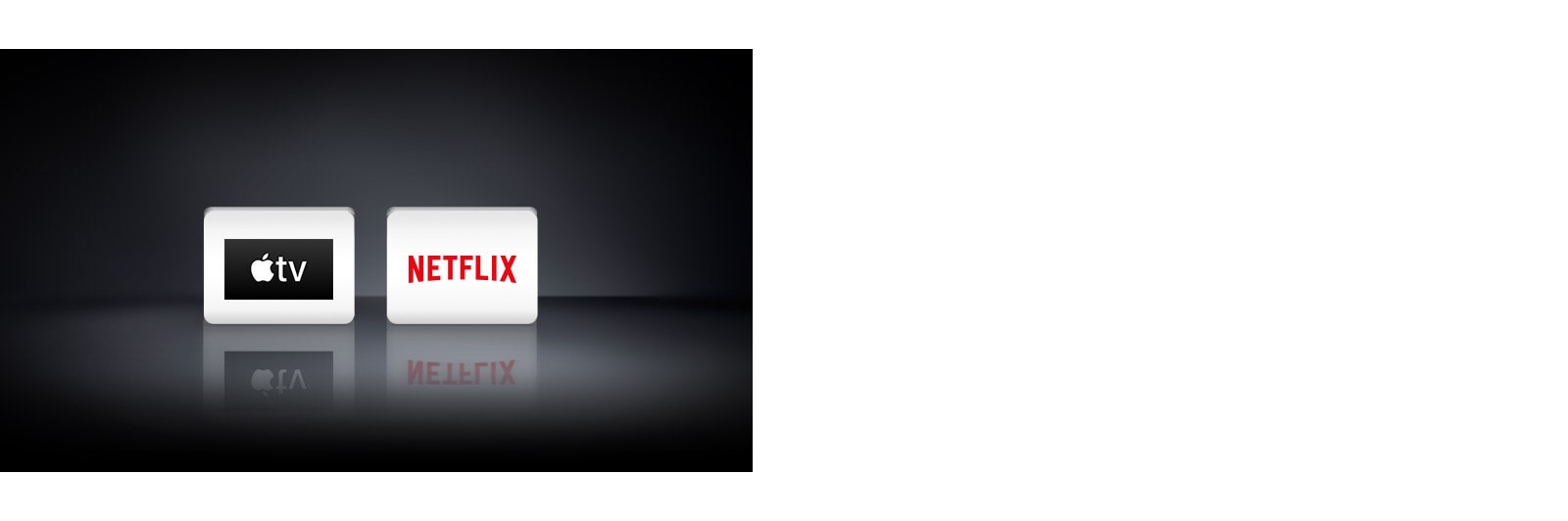 Deux logos : L’application Apple TV, Netflix