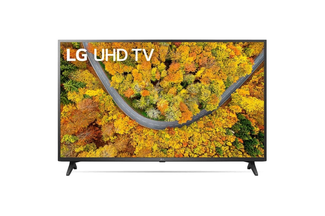 LG Smart TV LG UP75, 50 pouces 4K UHD, Une vue avant du téléviseur UHD LG, 50UP75006LF