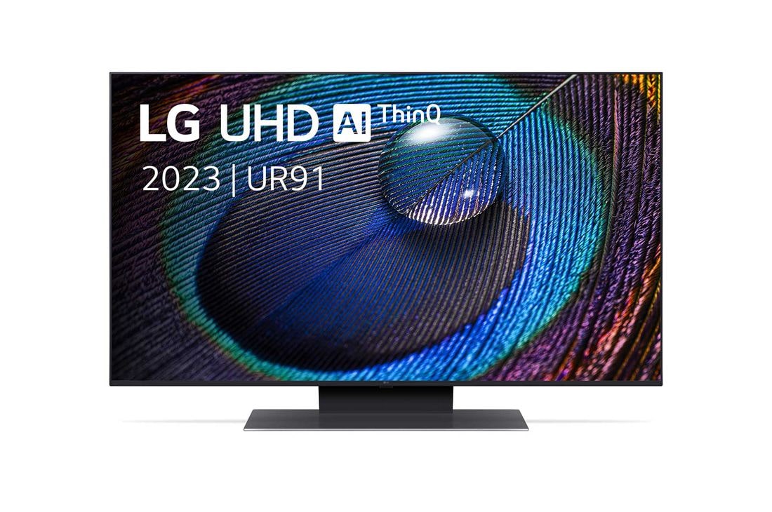 LG UHD UR91 43'' 4K Smart TV 2023, Vue avant du téléviseur UHD de LG, 43UR91006LA